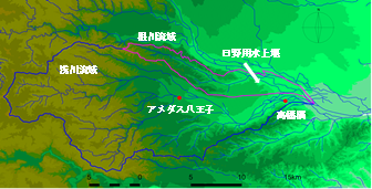 図2 根川流域（26.2 m2）及び浅川流域（153.9 m2）